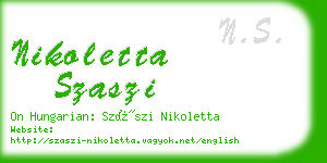 nikoletta szaszi business card